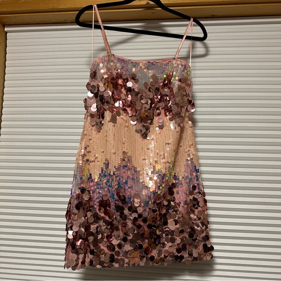 12th Tribe Emmy Pink Disco Sequin Mini Dress - Picture 6 of 8